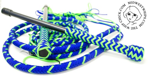Blue and Green Nylon Whips